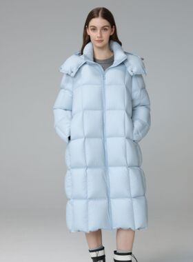 ROSE VISA 95三星白鹅绒防风保暖H型爆款超长款女装羽绒服256007