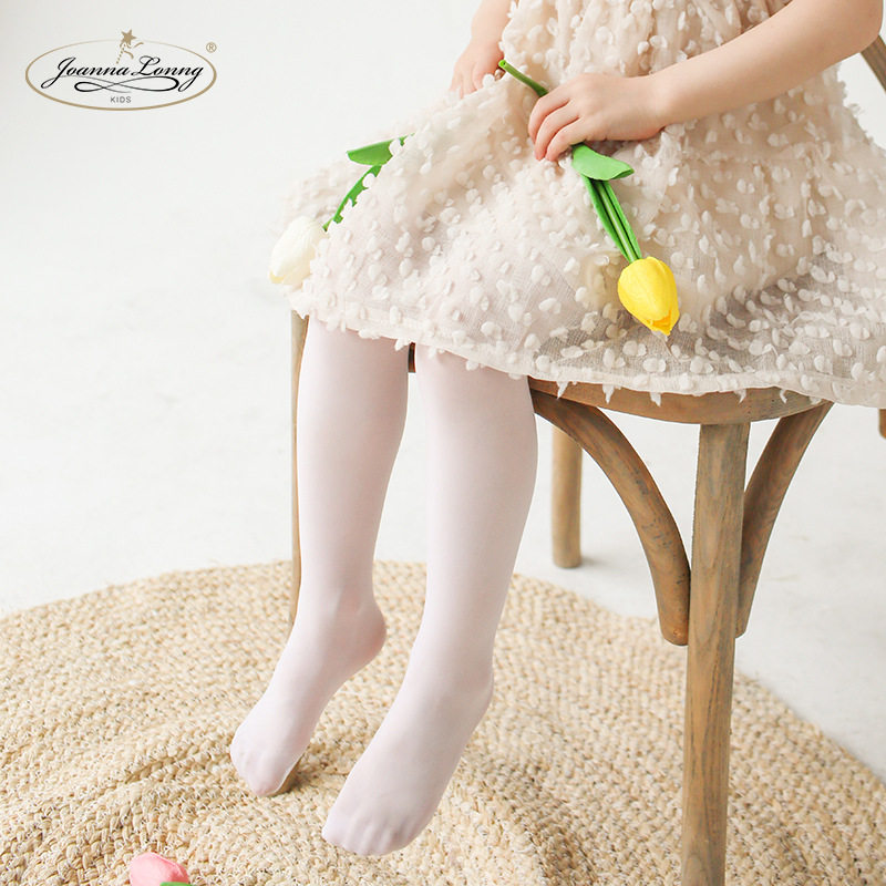 joannalonng夏季儿童a类天鹅绒牛奶丝薄款糖果色女童舞蹈连裤袜