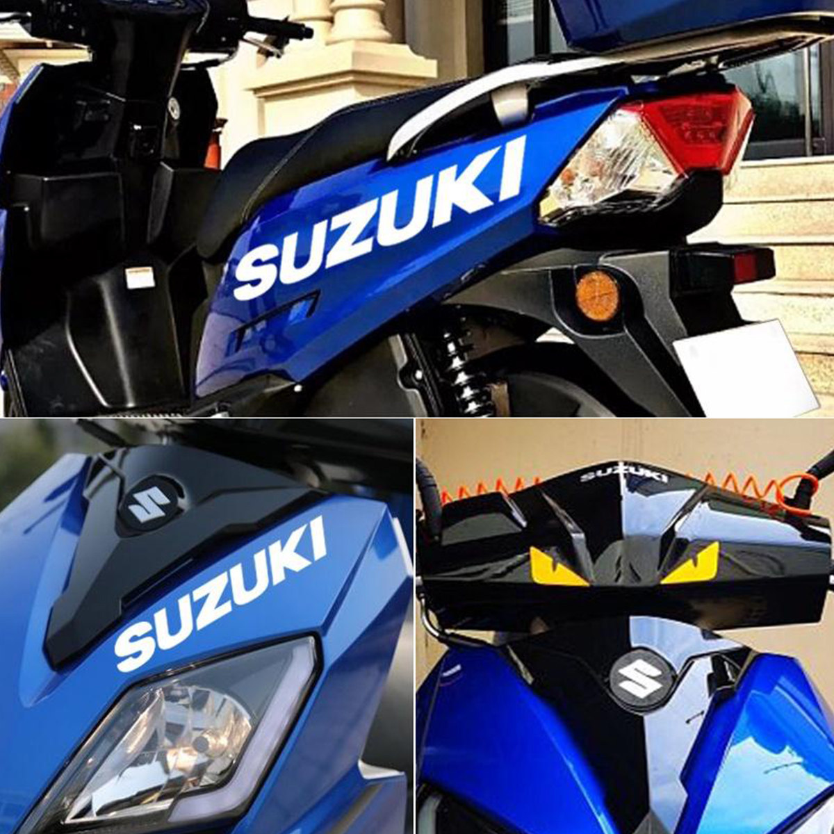 适用铃木UY125车头装饰拉花GSX250R全车改装套贴suzuki字母软胶贴