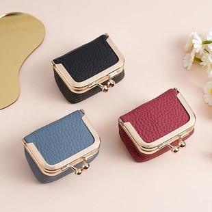 迷你项链饰品盒女士耳环金戒指黄金首饰收纳包耳机真皮硬币零钱包