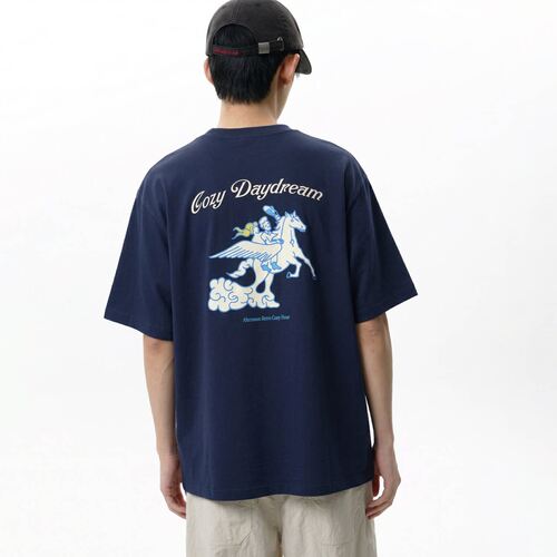roaringwild a arch 咆哮野兽 飞马印花t恤夏季宽松情侣圆领短袖