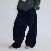 灯芯绒休闲长裤 roaringwild 男 咆哮野兽 藏蓝色廓形弯刀裤 arch