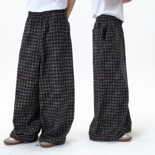 咆哮野兽 arch 美式 慵懒格纹长裤 roaringwild 男宽松廓形阔腿裤