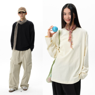 重磅刺绣圆领上衣长袖 roaringwild 基础款 arch咆哮野兽 打底T恤