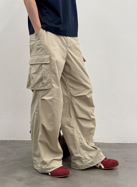 roaringwild a arch 咆哮野兽 尼龙宽松裤子美式伞兵工装长裤男