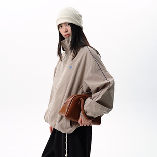 宽松条纹立领上衣美式 roaringwild 咆哮野兽 arch 夹克外套男