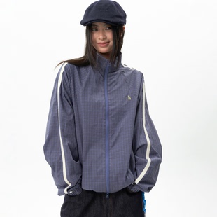 撞色格纹拼接休闲夹克外套上衣男 arch咆哮野兽短款 roaringwild