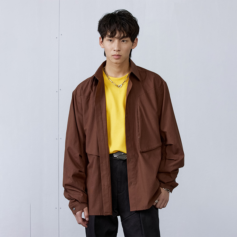 ROARINGWILD立体口袋长袖衬衫