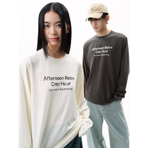 roaringwild字母印花情侣打底衫