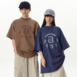 跳舞小人印花休闲宽松男女短袖 roaringwild 咆哮野兽 arch t恤