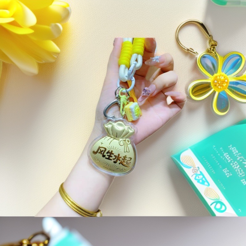 足金999钥匙扣福袋手机包包挂件风生水起挂饰直播爆款商务礼品