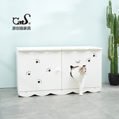 包邮 木制大号除臭全封闭防外溅猫砂盆 CatS猫家具横厕所一代