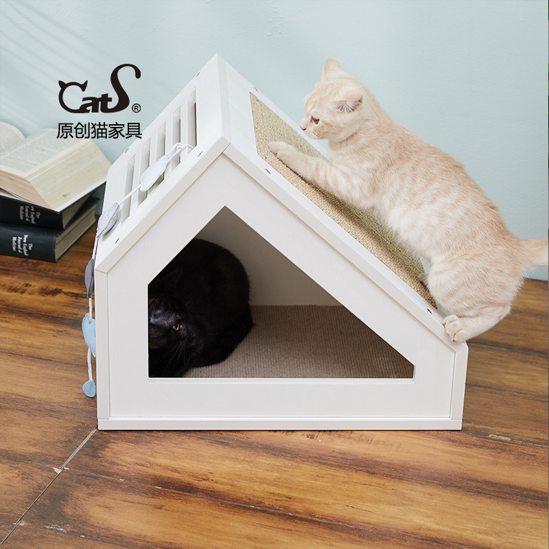 CatS高定 童趣系列：小木屋 既是猫屋猫窝又是抓板 猫咪用品,宠物/宠物食品及用品,猫窝/屋/帐篷/沙发,淘宝优惠券,粉丝福利购,淘宝优惠卷