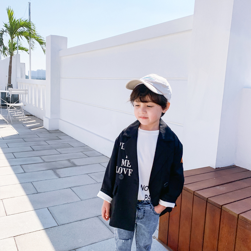 男童西装外套春秋潮儿童休闲西服小男孩宝宝洋气小西装帅气春装男