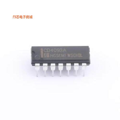 CD4093AN -[(全新DIP-14四路 2 输入施密特触发与非门