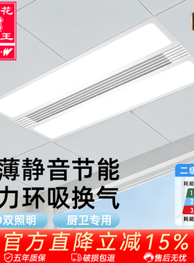 樱花帝王换气扇照明二合一排风扇led灯集成吊顶厨房卫生间排气扇