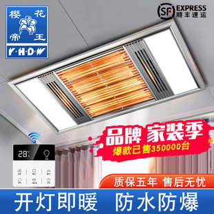 樱花帝王集成吊顶浴霸风暖排气扇照明一体卫生间嵌入式黄金管暖风