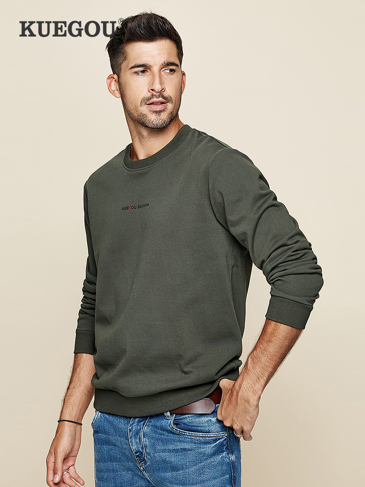 Special offer]Men's thick T-shirt men's spring crew neck letter printing pullover men's casual jacket tide 2239