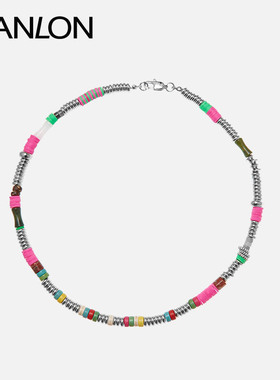 彩色项链天然玉石夏日飞盘