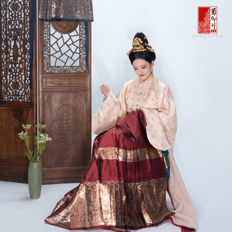 【蜀御司织造】鱼凫如意云纹古蜀万象三星堆马面裙