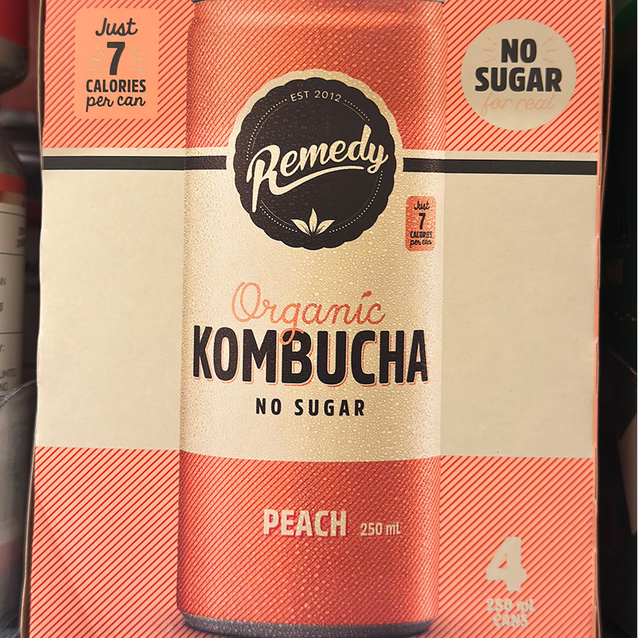 新西兰进口 REMEDY有机无糖红茶菌康普茶Kombucha 桃味 250ML*4罐图片