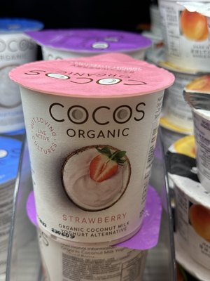 代购正品 英国进口 COCOS有机椰子乳酪/椰子酸奶 草莓士多啤梨味