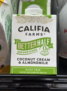 代购正品 美国产 Califia Farms无糖椰浆及杏仁奶植物性奶精500ML