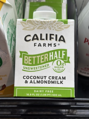 代购正品 美国产 Califia Farms无糖椰浆及杏仁奶植物性奶精500ML