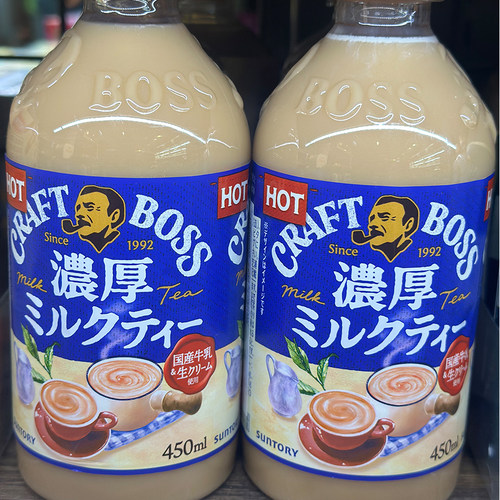 代购日本进口 SUNTORY/三得利Craft Boss奶茶 热饮较佳 450ML*6瓶