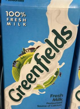 印度尼西亚产 GREENFIELDS/绿田源鲜牛奶/100%鲜奶纯牛奶 1.89升