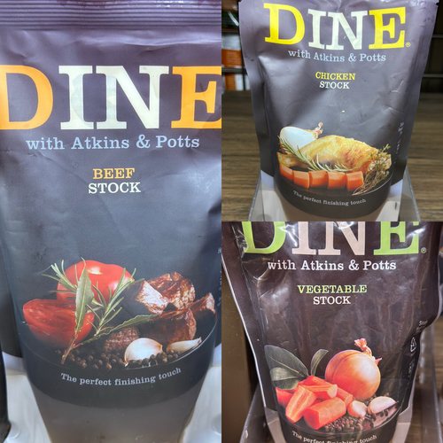 代购 英国进口 DINE with Atkins&Potts牛肉清汤/清鸡汤/蔬菜汤