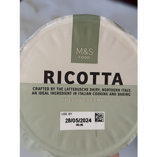 玛莎食品RICOTTA芝士 代购 FOOD M&S 250克 英国进口