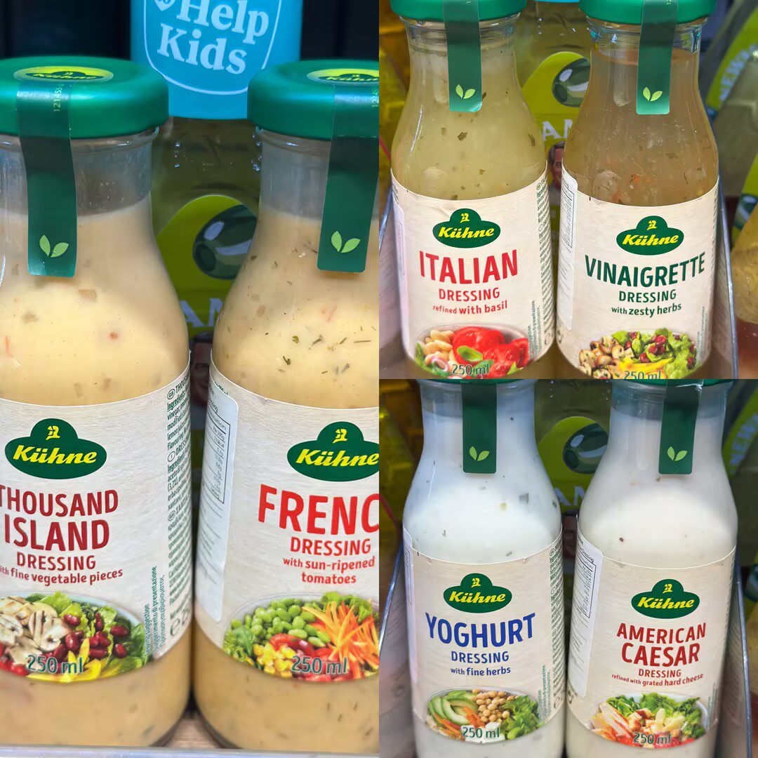 代购 德国进口KUHNE千岛沙律酱沙拉酱/香草/意式/乳酪沙律酱250ML