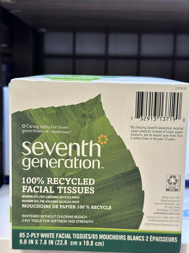 代购正品 美国进口 SEVENTH GENERATION 方形盒装面巾纸/抽纸纸巾
