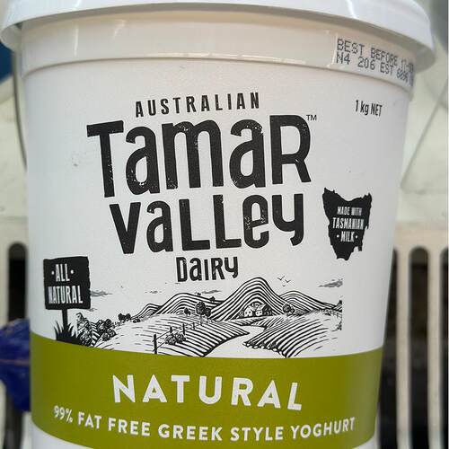 代购正品 澳大利亚进口 TAMAR VALLEY天然脱脂希腊式乳酪 1公斤