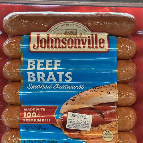 代购美国进口 JOHNSONVILLE/尊逊牛肉肠香肠 6根 12盎司