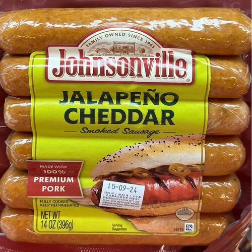 代购美国进口 Johnsonville香辣芝士猪肉肠/香肠 396克 六根