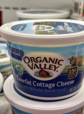 代购正品 美国进口 ORGANIC VALLEY有机低脂茅屋芝士 2%脂肪 454G