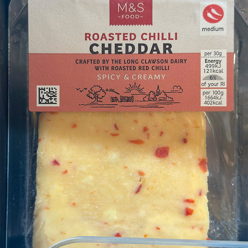 代购英国进口 M&S/玛莎食品辣椒车打芝士 Cheddar cheese 200克