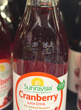 代购澳大利亚进口 Sunraysia/光之果红莓汁/果汁 玻璃瓶装 1升