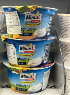 代购正品 德国产 MINUSL不含乳糖乳酪/无乳糖酸奶 淡味 3.8%脂肪