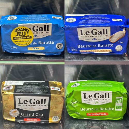 代购 法国进口 LE GALL有机牛油/生牛奶牛油 淡味/盐味 250克