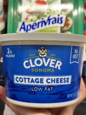 代购正品 美国产 CLOVER低脂茅屋芝士/cottage cheese 2%牛奶脂肪