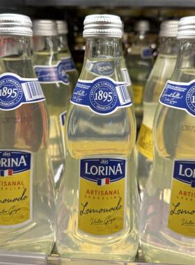 代购正品 法国进口 LORINA有气柠檬味泉水 玻璃瓶装 330毫升*6瓶