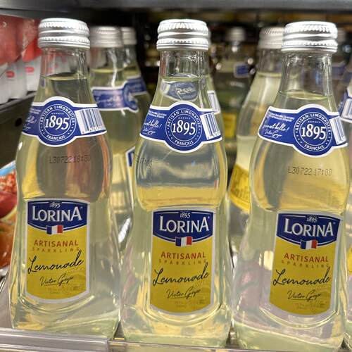 代购正品 法国进口 LORINA有气柠檬味泉水 玻璃瓶装 330毫升*6瓶