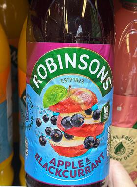 代购正品 美国进口ROBINSONS/罗便臣浓缩无糖苹果黑加仑子味饮品
