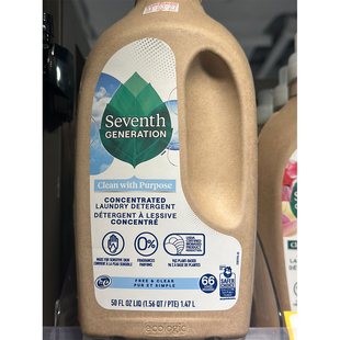 美国进口 Seventh Generation四倍浓缩天然洗衣液 无香味 1.47升