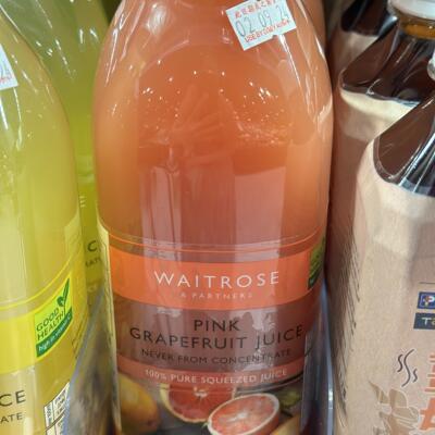 代购正品 英国进口 WAITROSE/维狄西柚汁 pink grapefruit 一升