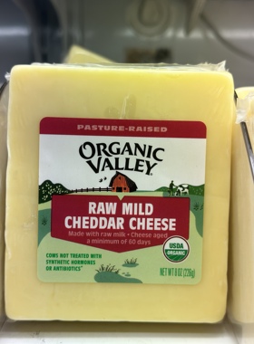 代购正品 美国进口 ORGANIC VALLEY有机淡味生牛奶车打芝士 226克