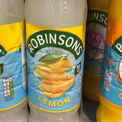 代购美国进口 ROBINSONS/罗便臣浓缩无糖柠檬味饮品 1升